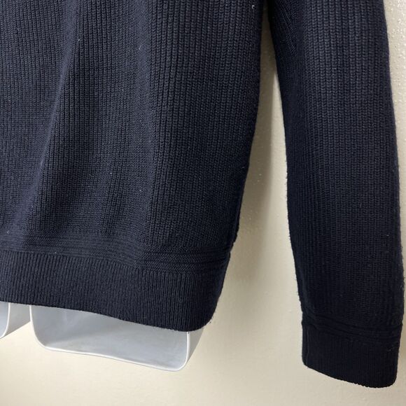 Ted Baker Sweater Men Large Navy Pullover 3/4 Zip Wool Blend Knit Long Sleeve - Picture 14 of 15
